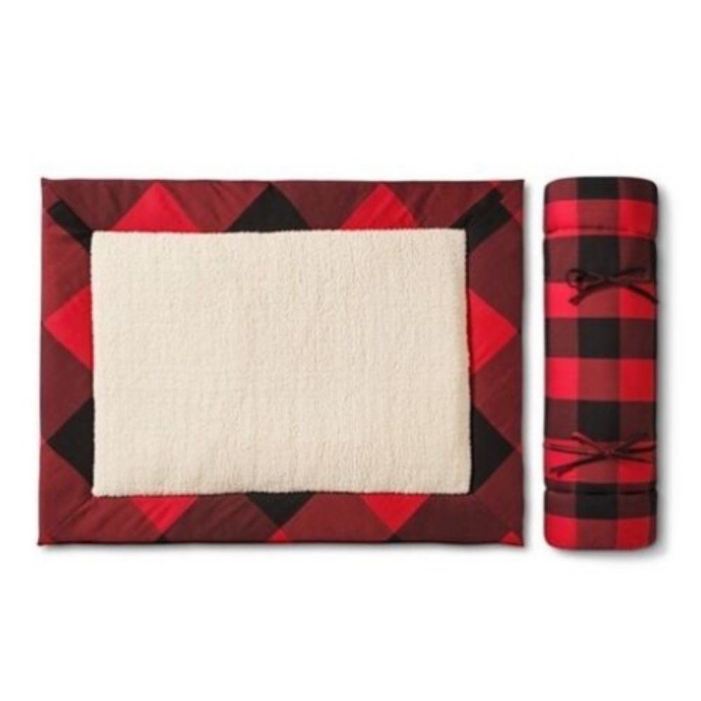 Adam Lippes x Target Plaid Sherpa Travel Pet Bed